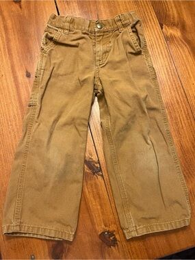 Carhartt Kids Tan Brown Canvas Carpenter Pants